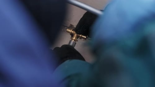 Installing Brass Tee Fitting on Plastic Plumbing Pipe