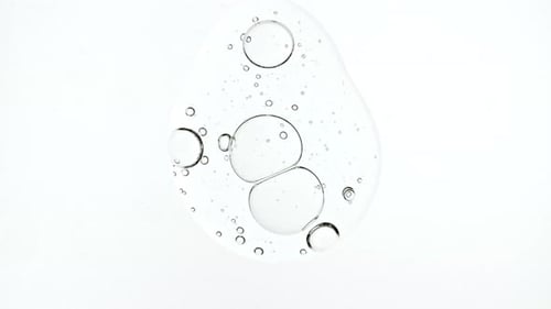 Droplet of Clear Liquid with Bubbles