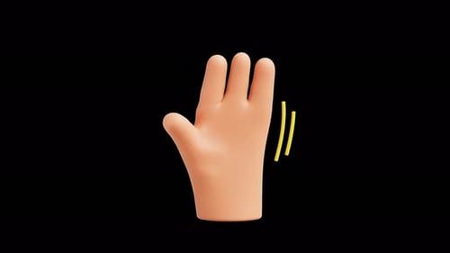 3D Hand Gesture Waving Hand Motion Graphics
