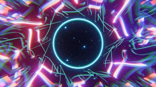 Vibrant Futuristic Tunnel Background Loop