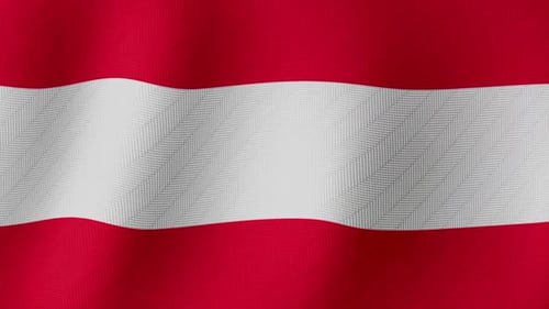 Realistic Fabric Textured Austrian Flag Waving Animation