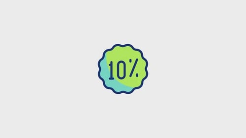 Flat Design 10 Percent Discount Badge Animation