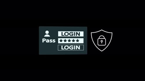 Animated Minimalist Login Form with Security Shield
