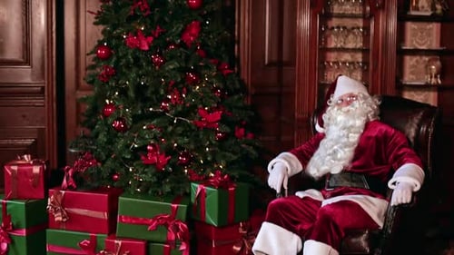 Santa Claus Relaxing in Cozy Christmas Setting