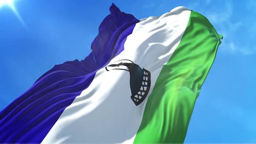 Drapeau du Lesotho, vue à angle bas