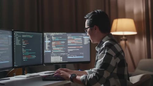 Programmeur assis en train de créer un ingénieur logiciel développant une Appli, un programme