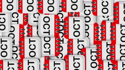 Цикл анимации иконок календаря на октябрь