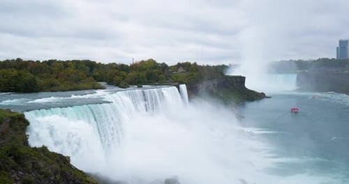 Beautiful Aerial Drone of Niagara Falls, Canada New York
