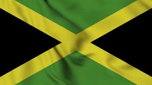 Dynamic Animation of the Jamaican National Flag Waving