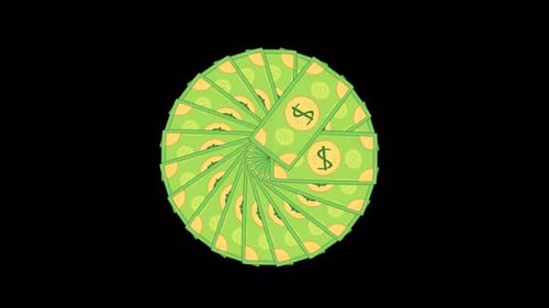 Dollar Money Spining Animation HD On Alpha