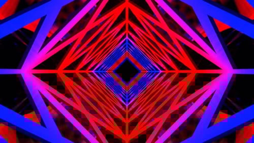 Red And Blue Futuristic Abstract Tunnel Background Vj Loop In HD