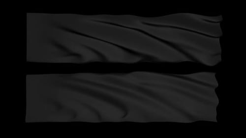 Abstract Waving Black Fabric Reveal Element