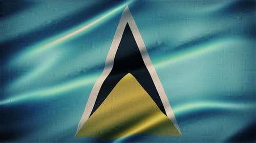 Saint Lucia National Flag Waving Realistic Animation