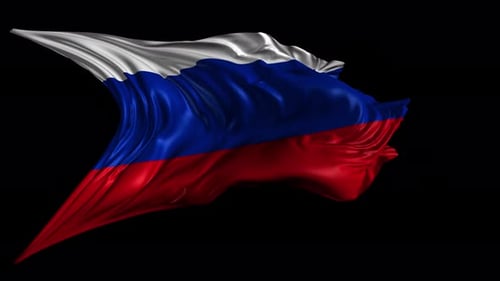 Realistic Russian Flag Waving Loop