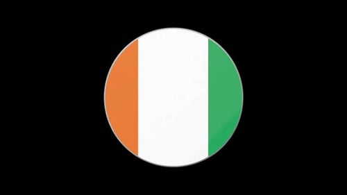 Ivory Coast Flag 3D Circular Emblem Animation