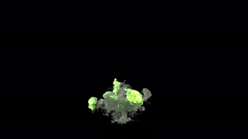 Vibrant Green Smoke Particle Burst Element