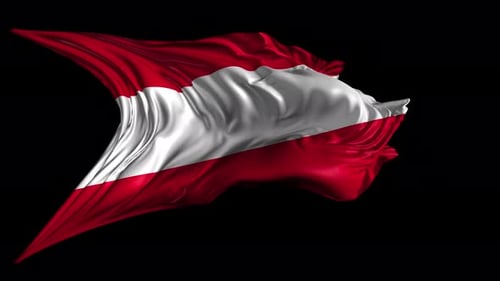 Realistic Austrian Flag Waving Loop