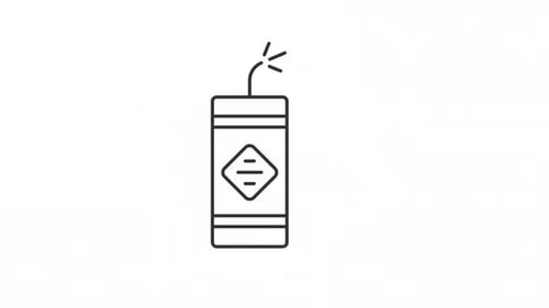 Animiertes Liniensymbol für brennende Feuerwerkskörper