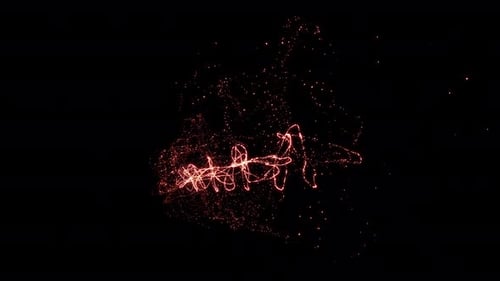 Dynamic Red Particle Light Trail Reveal