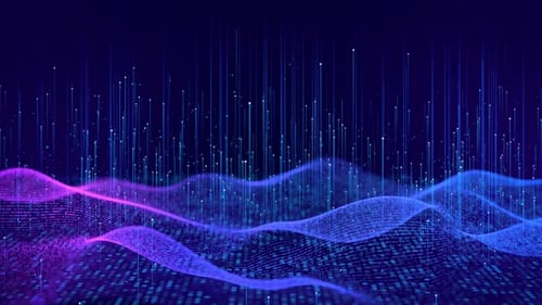 Digital Data Wave Particle Background