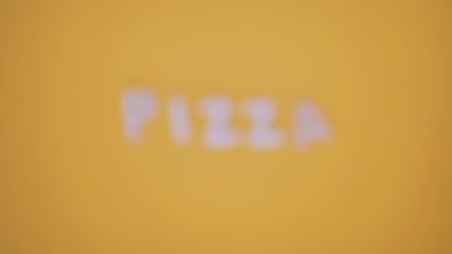 Pizza Letters on Yellow Background