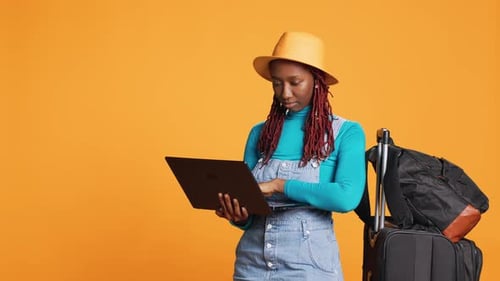 African American Girl Browsing Website