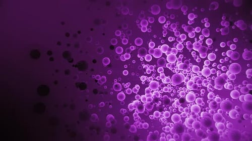 Abstract Glowing Purple Spheres Floating Background Loop