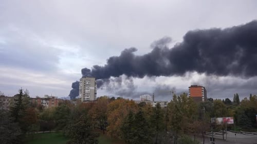 Heavy Fire and Black Smoke
