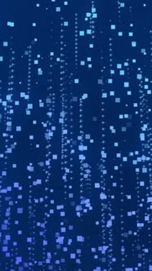 Falling Digital Data Stream of Geometric Squares and Triangles