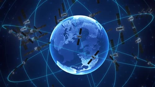 Satélites de navegação em órbita ao redor da Terra