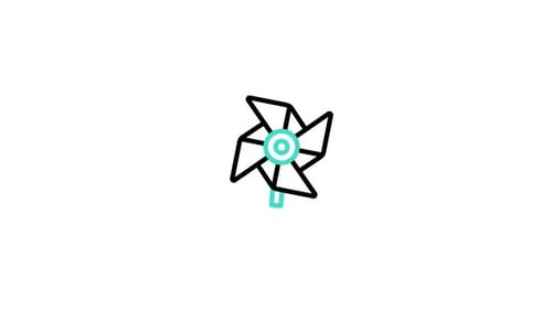 Rotating Flat Design Pinwheel Icon Animation