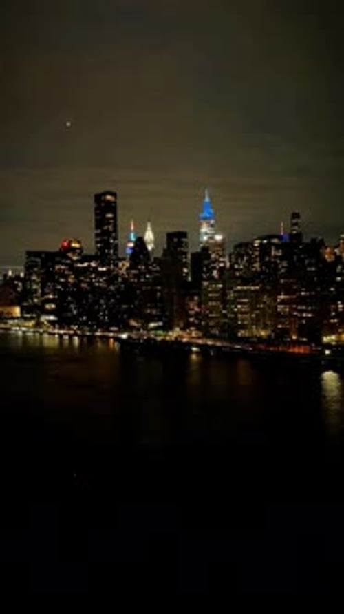 New York City Skyline Viewed From Distance