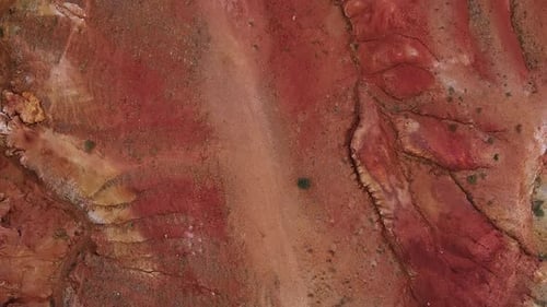 Aerial View of the Red Mountains Resembling a Martian Landscape