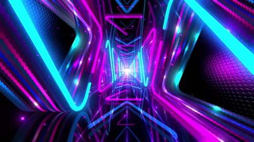 Blue Purple Neon Tunnel