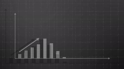 Business Graph Chart Bar Growth Report Animation White Color