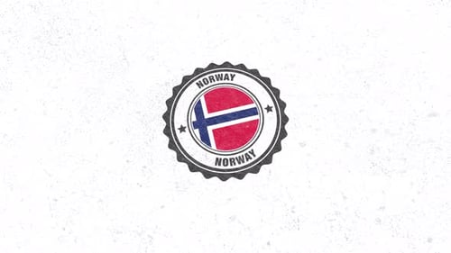 Norway Flag Rubber Stamp Animation