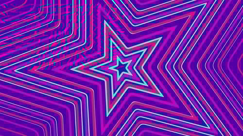 Neon Geometric Star Loop Background