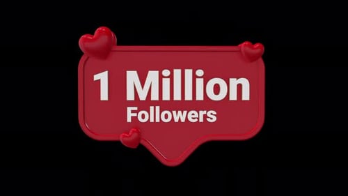 3D Speech Bubble with 1 Million Followers for Social Media Achievement