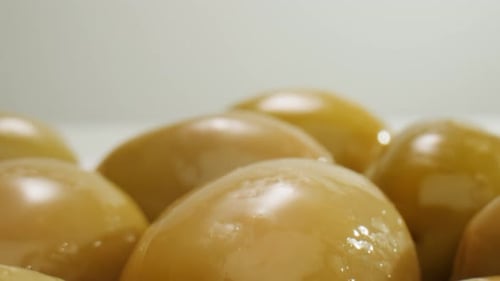 Pickled Round Green Olives From Greece Close Up of Red Black and Green Olive Fermented Spanish