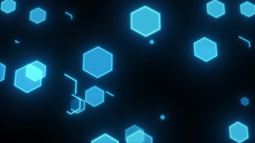 Glowing blue hexagon tech background