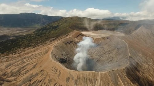 Active Volcano with a Crater Gunung Bromo Jawa Indonesia