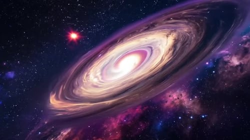 Universe Galaxies and Stars Flight Through Space to the Center of the Galaxy