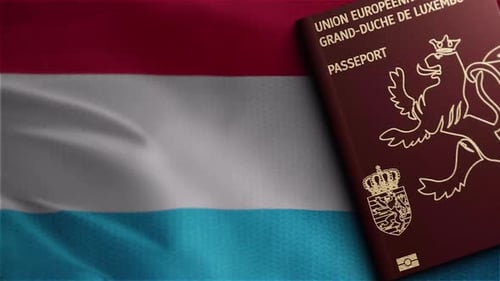 Luxembourg Passport And Luxembourg Flag