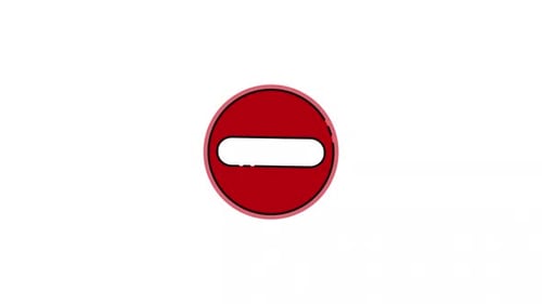 Do not enter for vehicles icon animation video for traffic sign concept