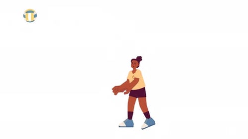 Black girl volleyball blocker 2D character animation