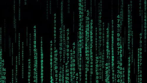 Digital Rain Matrix Code Falling Numbers Background