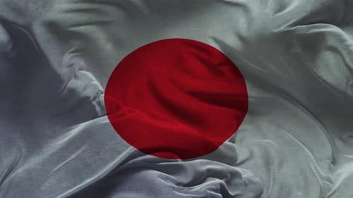 Realistic Waving Japan Flag Fabric Background