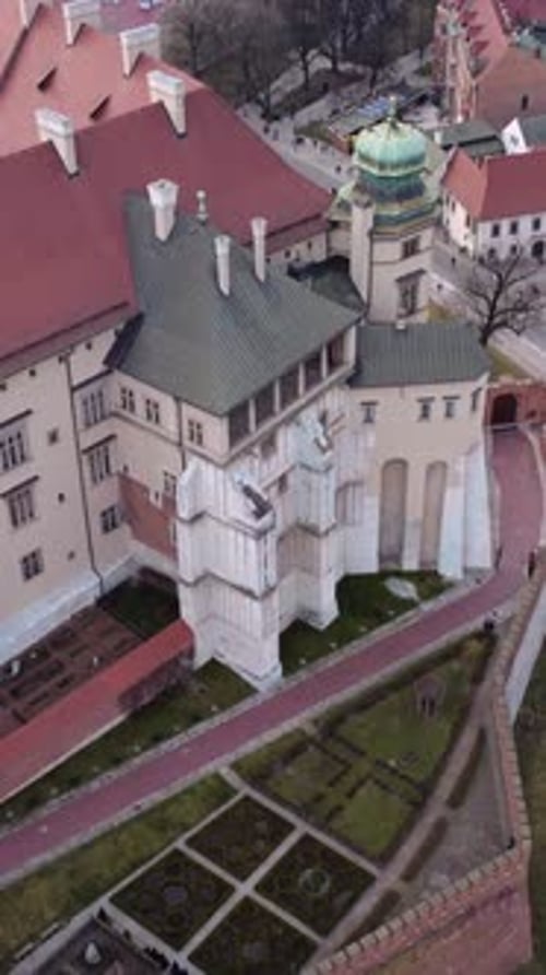 Aerial View of Wawel Castle in Krakow, Poland