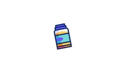 Animated Flat Design Icon of Fish Food Jar