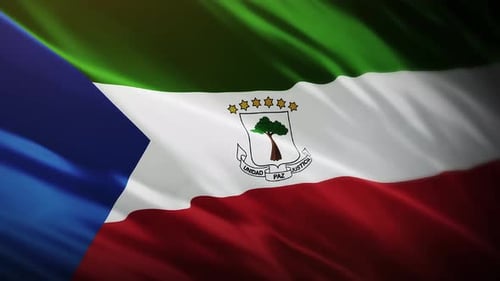 Equatorial Guinea Flag Waving Seamless Loop Animation
